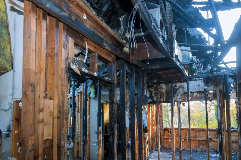 Fire damage restoration project