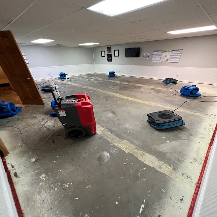Water restoration equipment setup